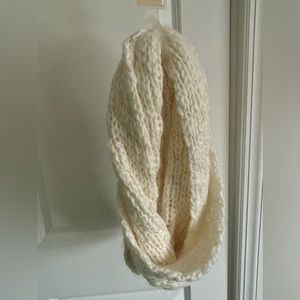 White and Gold yarn scarf. Never worn.